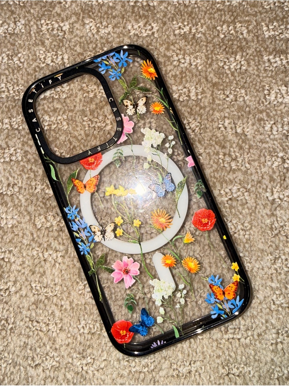 CASETiFY Impact Case with MagSafe for iPhone 15 Pro Case Ditsy Florals - Black